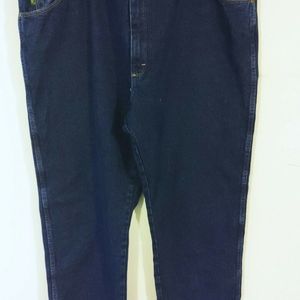 Cabela's Men's Plaid Flannel Lined Blue Jeans Size 48x32 100% Cotton